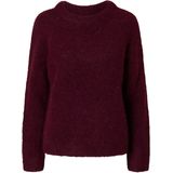 Selected Femme - Slfgabella LS Knit Bow O-Neck - Mohair Trui - Rood - Dames