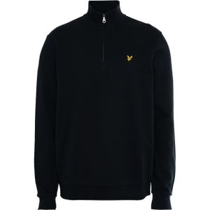 Lyle & Scott Trui met rits blauw (Maat: XL) - Effen - Halslijn: Opstaande kraag met rits,