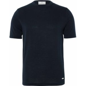 Born with appetite T-shirt blauw (Maat: M) - Effen - Halslijn: Ronde hals,