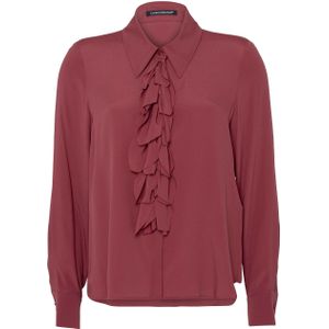 LUISA CERANO Blouse rood (Maat: 36) - Effen - Halslijn: Polokraag,