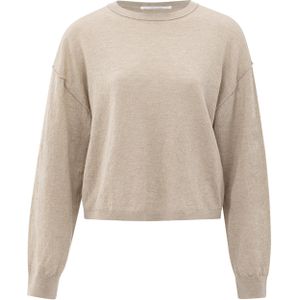 Yaya - Gebreide Trui - Beige - Dames