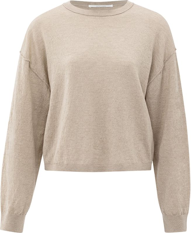 Yaya - Gebreide Trui - Beige - Dames