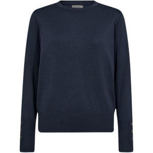 Freequent Dames trui blauw (Maat: L) - Effen - Halslijn: Ronde hals,