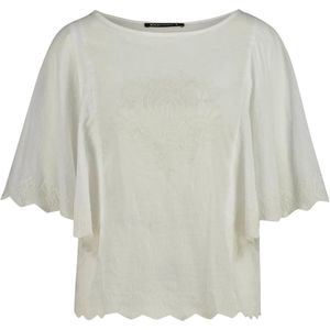 Expresso Blouse ecru (Maat: 40) - Effen - Halslijn: Ronde hals,