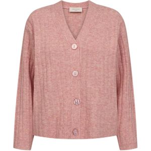 Freequent Vest roze (Maat: L) - Effen - Halslijn: V-hals,