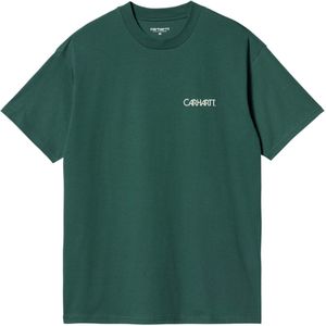 Carhartt WIP T-shirt groen (Maat: XL) - Tekst - Halslijn: Ronde hals,