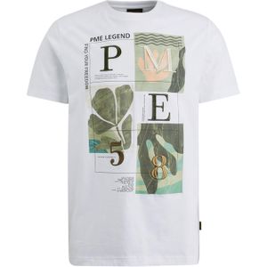 PME Legend T-shirt wit (Maat: 2XL) - Fotoprint - Halslijn: Ronde hals,