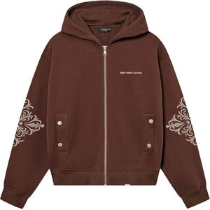 Don't waste culture Vest bruin (Maat: S) - Tekst - Halslijn: Capuchon,