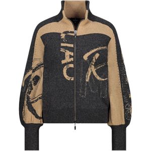 Monari Vest grijs (Maat: 36) - Halslijn: Opstaande kraag,