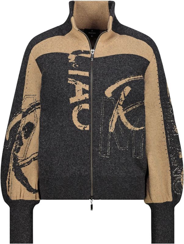 Monari Vest grijs (Maat: 36) - Halslijn: Opstaande kraag,