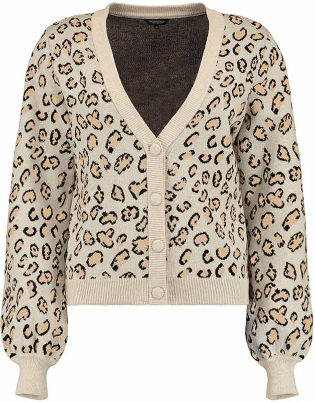 Bloomings - Vest V-hals - Zand - Leopard