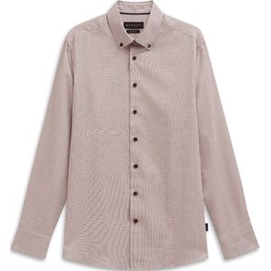 Bugatti - Overhemden - Grijs - Katoen - Shirt met Contrasterende Knopen