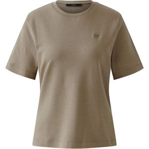 OUI Dames t-shirt groen (Maat: 36) - Effen - Halslijn: Ronde hals,