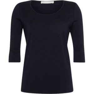 Bianca T-shirt blauw (Maat: 44) - Effen - Halslijn: Ronde hals,