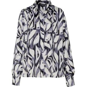 Desoto Dames blouse blauw (Maat: 36) - Halslijn: Polokraag,