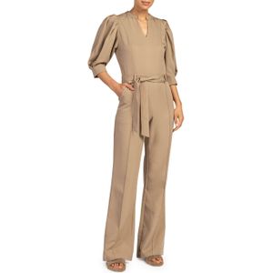 Aaiko HELLEN PES 588 jumpsuit beige (Maat: M) - Effen - Halslijn: V-hals,