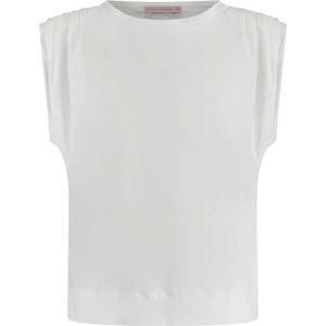 Studio Anneloes T-shirt ecru (Maat: L) - Effen - Halslijn: Ronde hals,