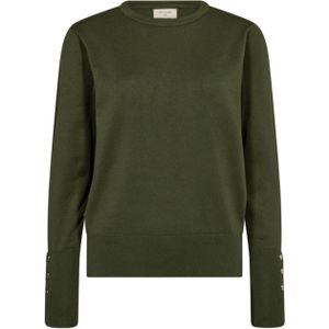 Freequent Dames trui groen (Maat: L) - Effen - Halslijn: Ronde hals,