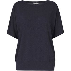 No man's land Dames t-shirt blauw (Maat: S) - Glitter - Halslijn: Ronde hals,