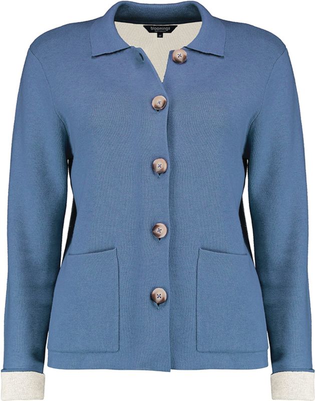 Bloomings - Vest SLK20-8793 - Gebreid Jack - Blauw