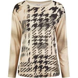 Barbara Lebek Longsleeve beige (Maat: 52) - Halslijn: Ronde hals,