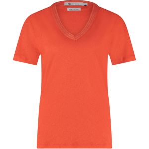 Nukus T-shirt oranje (Maat: XL) - Effen - Halslijn: V-hals,
