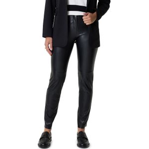 MAC - Skinny - Imitatieleren Broek - Zwart - Met Zakken