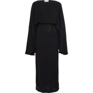 Semicouture Dames jurk zwart (Maat: 38) - Effen - Halslijn: Boothals,