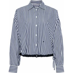 Bellerose Dames blouse blauw (Maat: XL) - Streep - Halslijn: Polokraag,