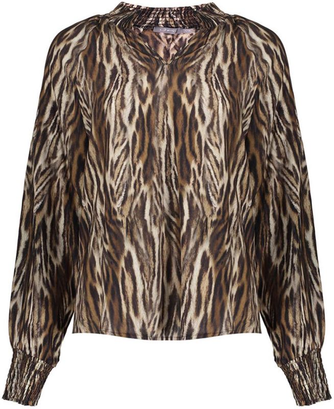 Geisha - Top 53646-20 - Dames Top - Met V-hals en Lange Mouwen