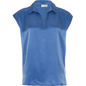 JcSophie T-shirt blauw (Maat: 38) - Effen - Halslijn: Kraag,