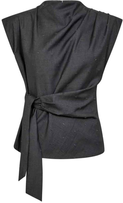 Co'Couture - Sagacc Pleat Top - Mid Grey