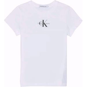 Calvin Klein T-Shirt wit (Maat: 128) - Logo - Halslijn: Ronde hals,