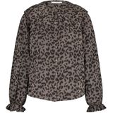 by-bar Dames blouse bruin (Maat: S) - Halslijn: Ronde hals,