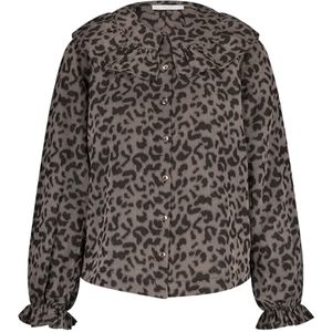 by-bar Dames blouse bruin (Maat: S) - Halslijn: Ronde hals,