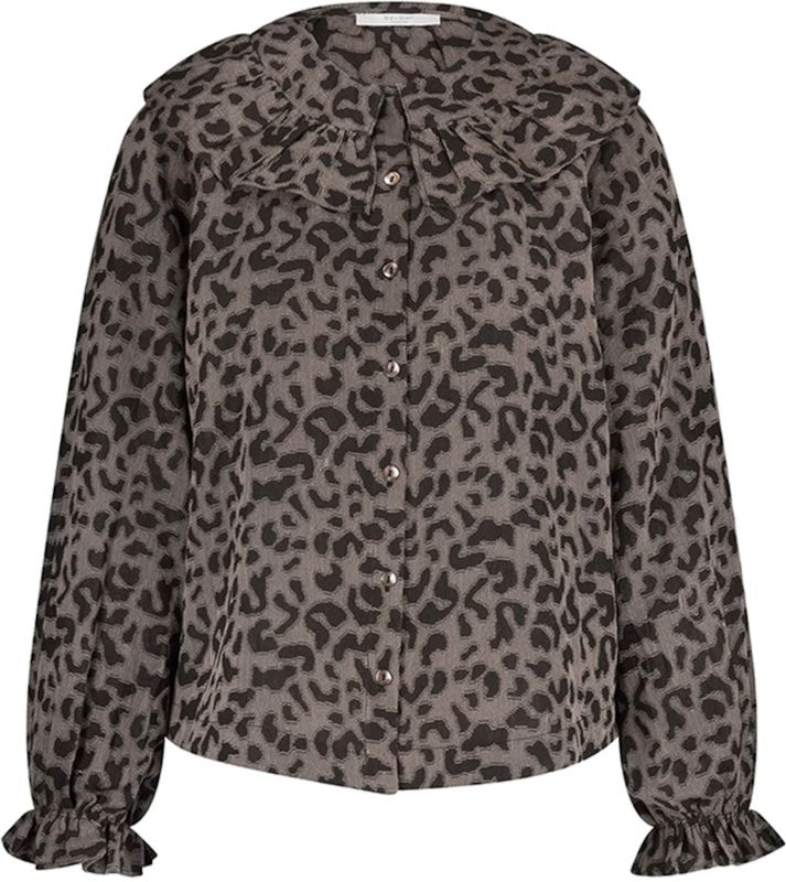 by-bar Dames blouse bruin (Maat: S) - Halslijn: Ronde hals,