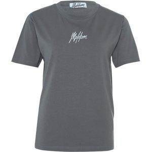 Malelions T-shirt grijs (Maat: M) - Logo - Halslijn: Ronde hals,