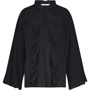 Summum Woman - TOP Ruffles Cotton Viscose - Blouse - Blauw