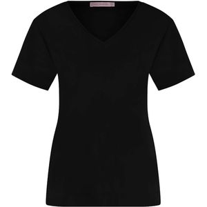 Studio Anneloes T-shirt zwart (Maat: M) - Effen - Halslijn: V-hals,