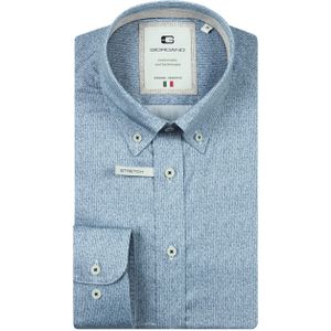 Giordano Heren overhemd lange mouw blauw (Maat: 3XL)
