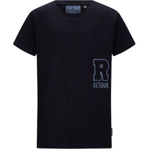 Retour T-shirt zwart (Maat: 158-164) - Effen - Halslijn: Ronde hals,