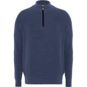 Baileys Heren trui met rits blauw (Maat: 3XL) - Effen - Halslijn: Opstaande kraag met rits,