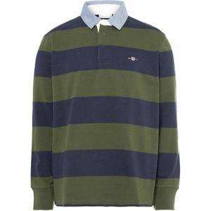 Gant Heren trui groen (Maat: M) - Streep - Halslijn: Polokraag,