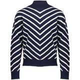 Geisha - Trui - Blauw - Streep - Opstaande Kraag