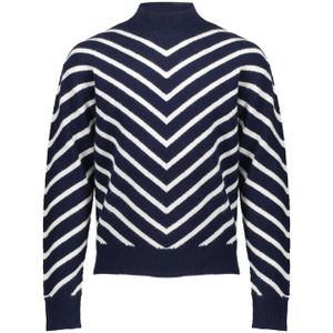 Geisha - Trui - Blauw - Streep - Opstaande Kraag