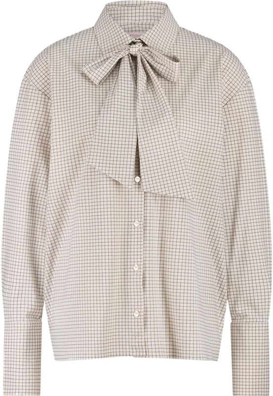 Studio Anneloes - Hollis Dot Check - Blouse - Beige - Polokraag