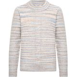 HV Society Dames trui beige (Maat: 36) - Streep - Halslijn: Opstaande kraag,