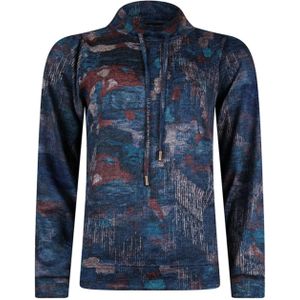 Roberto Sarto Dames trui blauw (Maat: 42) - Halslijn: Opstaande kraag,