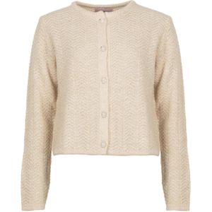 Freebird Dames vest beige (Maat: S) - Effen - Halslijn: Ronde hals,