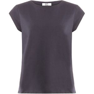 CC Heart Dames t-shirt blauw (Maat: M) - Effen - Halslijn: Ronde hals,